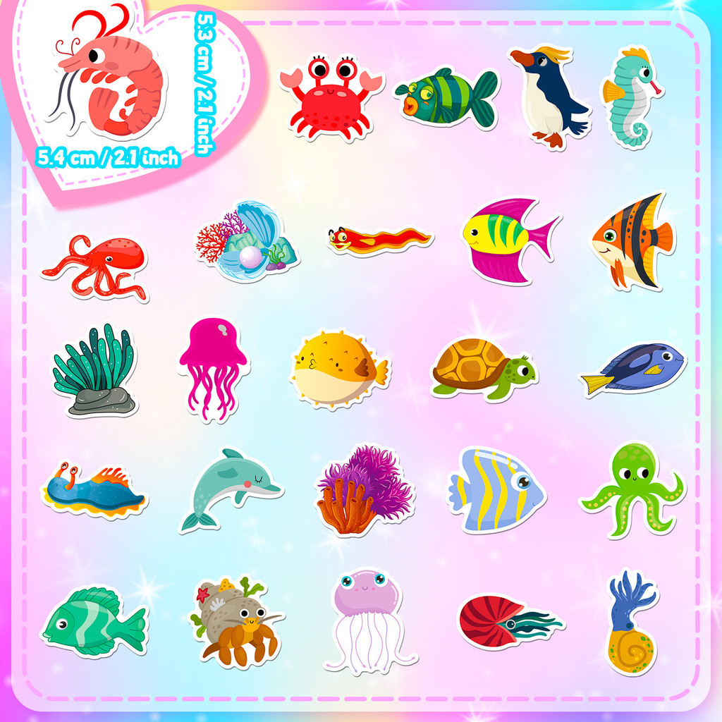 50 Adet Deniz Yaşamı Çıkartmal - Marine Aquarium Design incelemesi ve fiyatı
